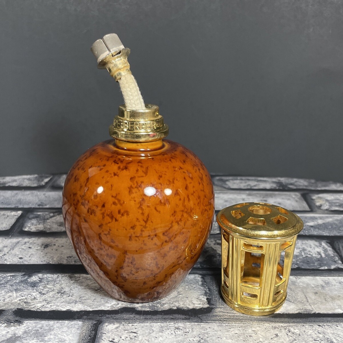 Lampe Berger Catalytic Lamp St. Clement Pottery France Speckled