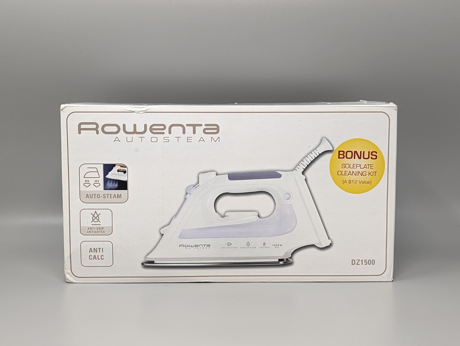 Rowenta Airglide Autosteam Iron Model DZ1500 1600W Watt Vertical Steam Anti Drip