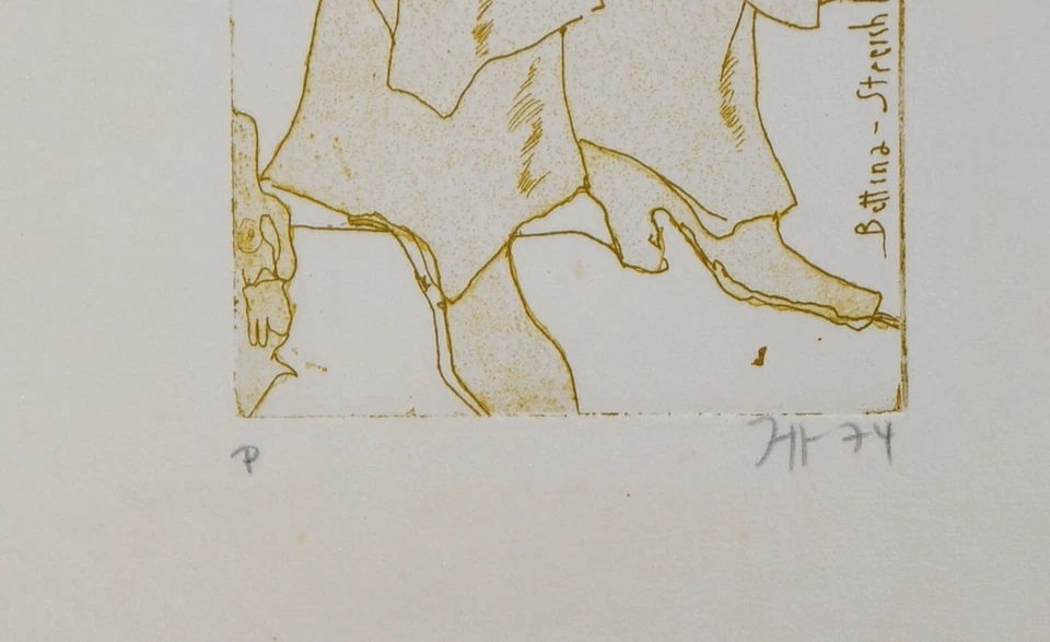 Horst Janssen /Radierung/1974/handsigniert/Probe Exemplare/Bettina Streichhölzer - Bild 4 von 4