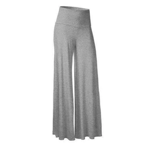 Pantaloni lunghi UK donna ufficio larghi elasticizzati vita alta gamba larga Palazzo UK - Foto 19 di 45