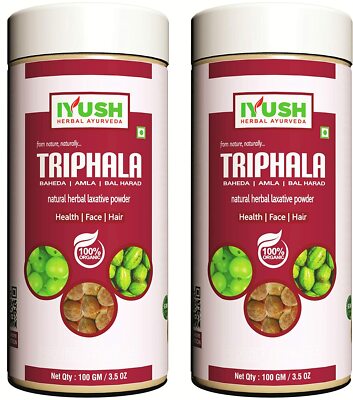 IYUSH Kräuter- Ayurveda Triphala Pulver Packung 2 - 100 GM Jedes