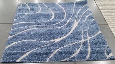 BLUE / CREM 5'-0'' x 5'-0'' Back Stain Rug Reduced Price 1172763528 SG471-6011-5SQ