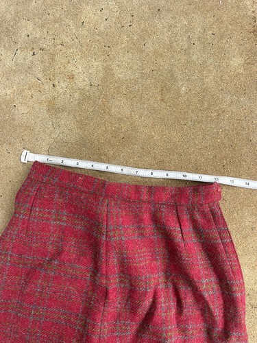 Vintage 1960s/1970s Pink Plaid Mini Skirt Wool Ah! Austin Hill XS Mod Preppy - Picture 5 of 9