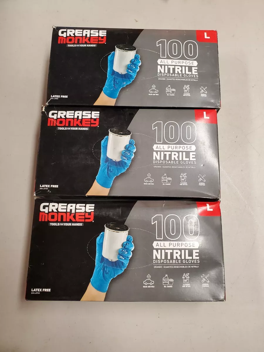 Grease monkey large 2024 disposable nitrile gloves