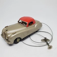 Vintage c.1950s Tin Litho Battery Op Jaguar Toy Car Modern Toys Japan