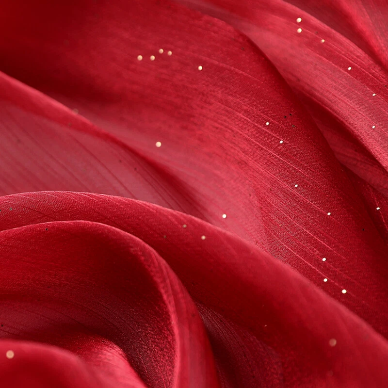 Glitter Shiny Mesh Fabric Tulle Voile Semi Sheer Net Sewing Craft Cloth Costume - Image 3 of 4