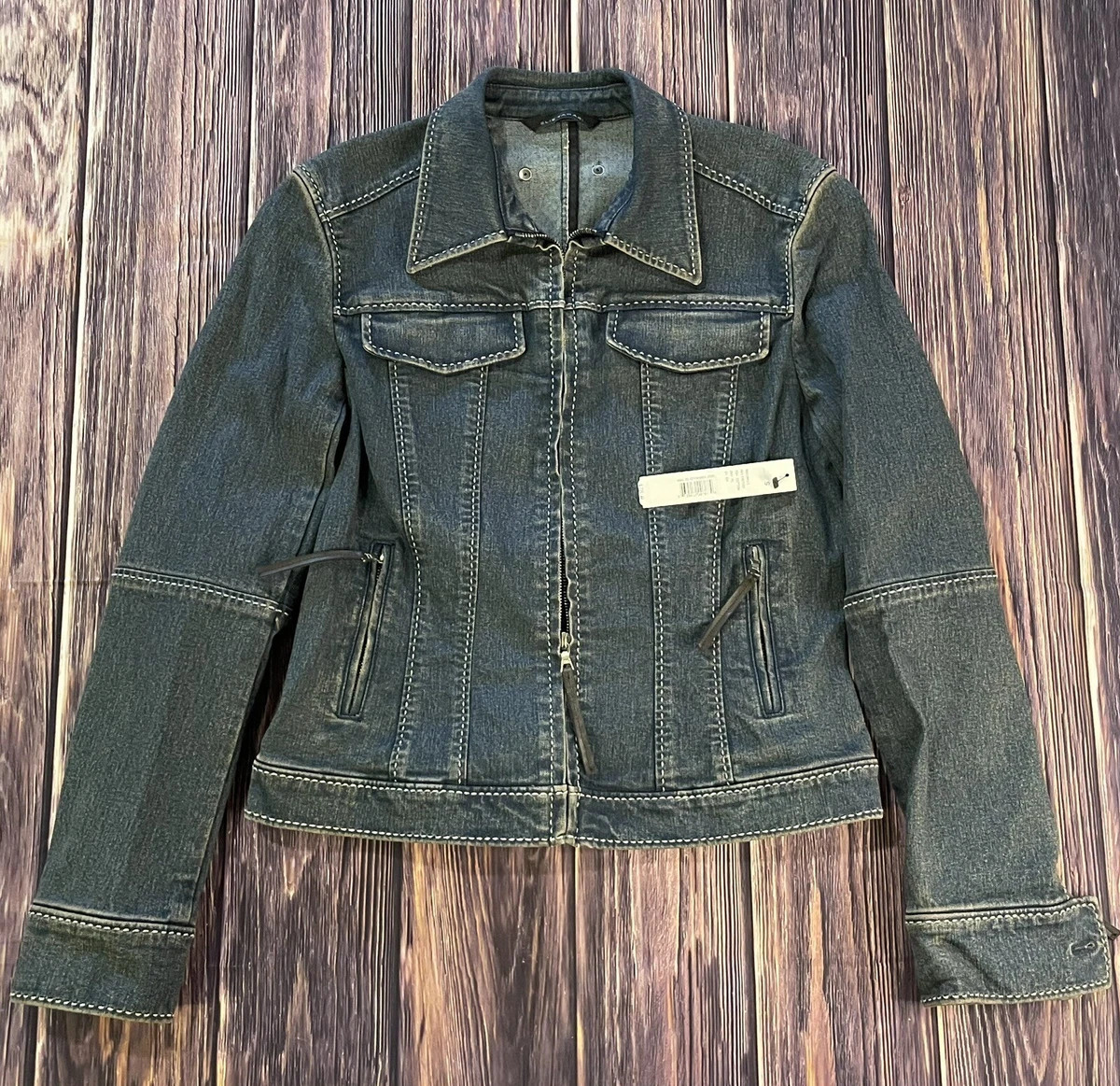 NWT Elie Tahari Women s Denim Jacket Indigo Size Small eBay