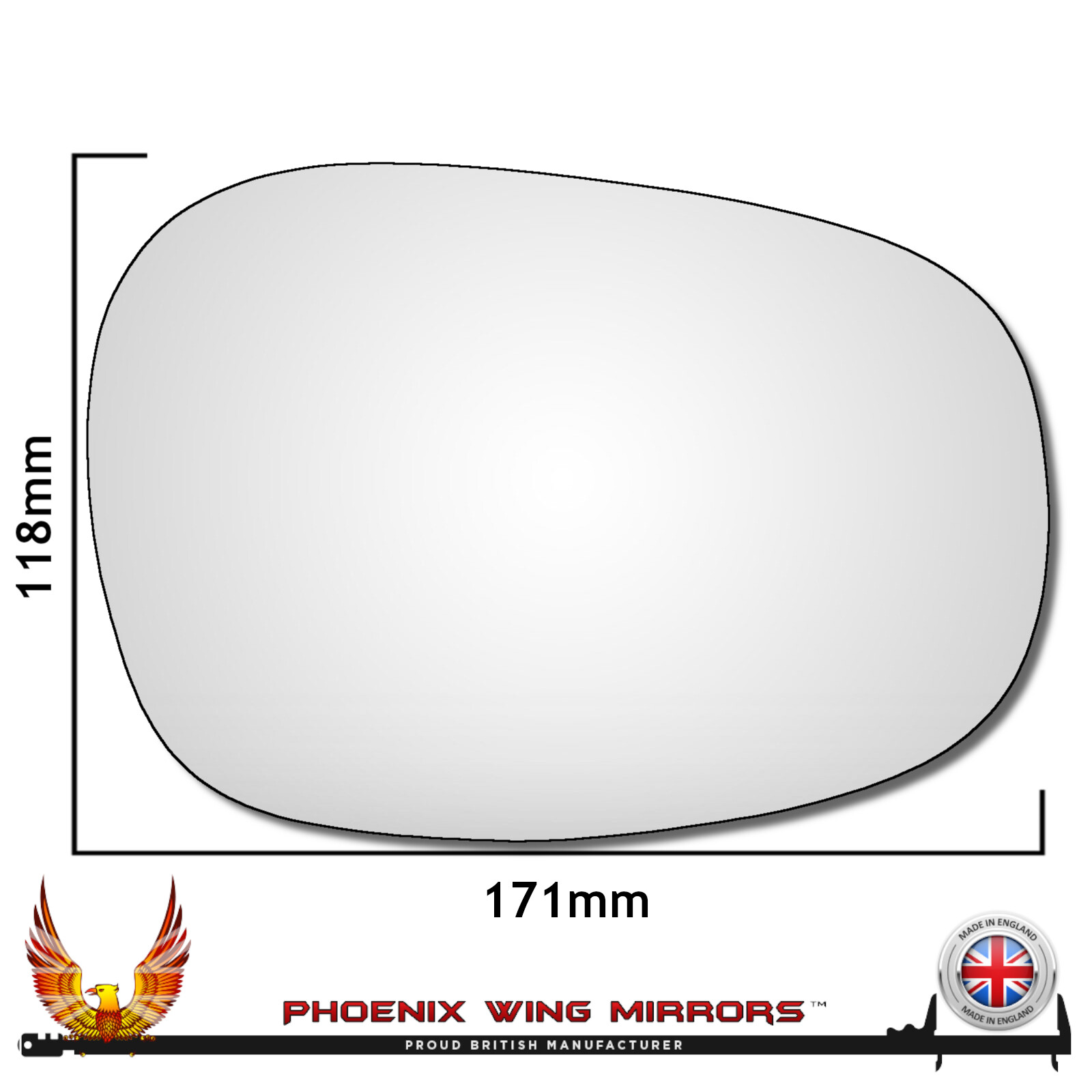 For BMW 1 Series 2008-2013 Convex Wing Door Mirror Glass Right Hand Drivers Side