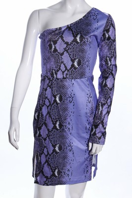 SHEIN Abito monospalla motivo animale elegante Donna Taglia IT 38 blu | eBay
