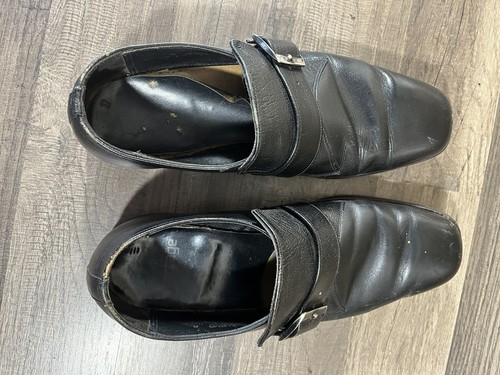 Vintage Portage Herren Schwarz Mönch Schuhe Größe 8 - Bild 8 von 10