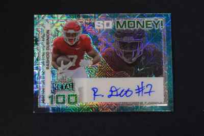 Rashod Dubinion 2024 Leaf Metal So Money! Autograph Signature Teal Mojo /4