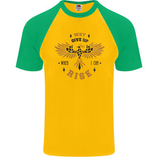 Rising Phoenix Motivational Message Quote Mens S/S Baseball T-Shirt