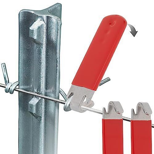 TPost Clip Tool Fence Wire Twisting and Fencing Tool with Red Rubber