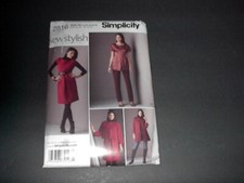 Simplicity Pattern 2816 Misses' Dress/Top, Jacket in 2 Lengths, Slim Pants 14 22