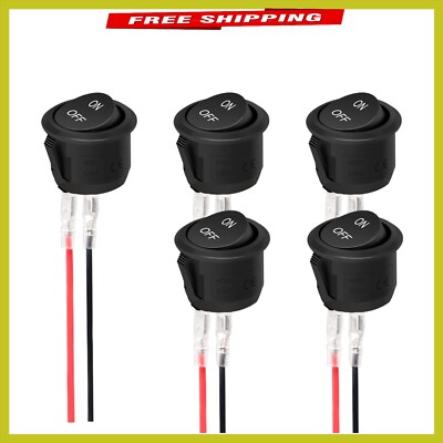 5PCS 12V Latching Rocker Switch - Reliable SPST Toggle Switch for Automotive Use