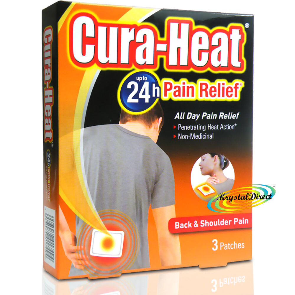 Cura Heat Back & Shoulder Pain Relief 3 Heat Patches 24H Warm