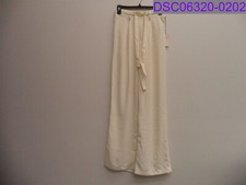 Women's Size XS A New Day High Rise Tie Waist Wide Leg Pant Cream P/N 562897