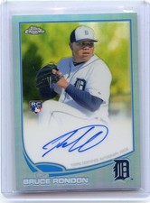 2013 TOPPS CHROME #85 BRUCE RONDON BLUE REFRACTOR AUTOGRAPH RC ##169/199, TIGERS