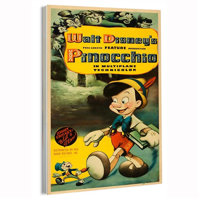 1940 Pinocchio (RKO) KIDS Movie Poster or Canvas Home Decor Art Print