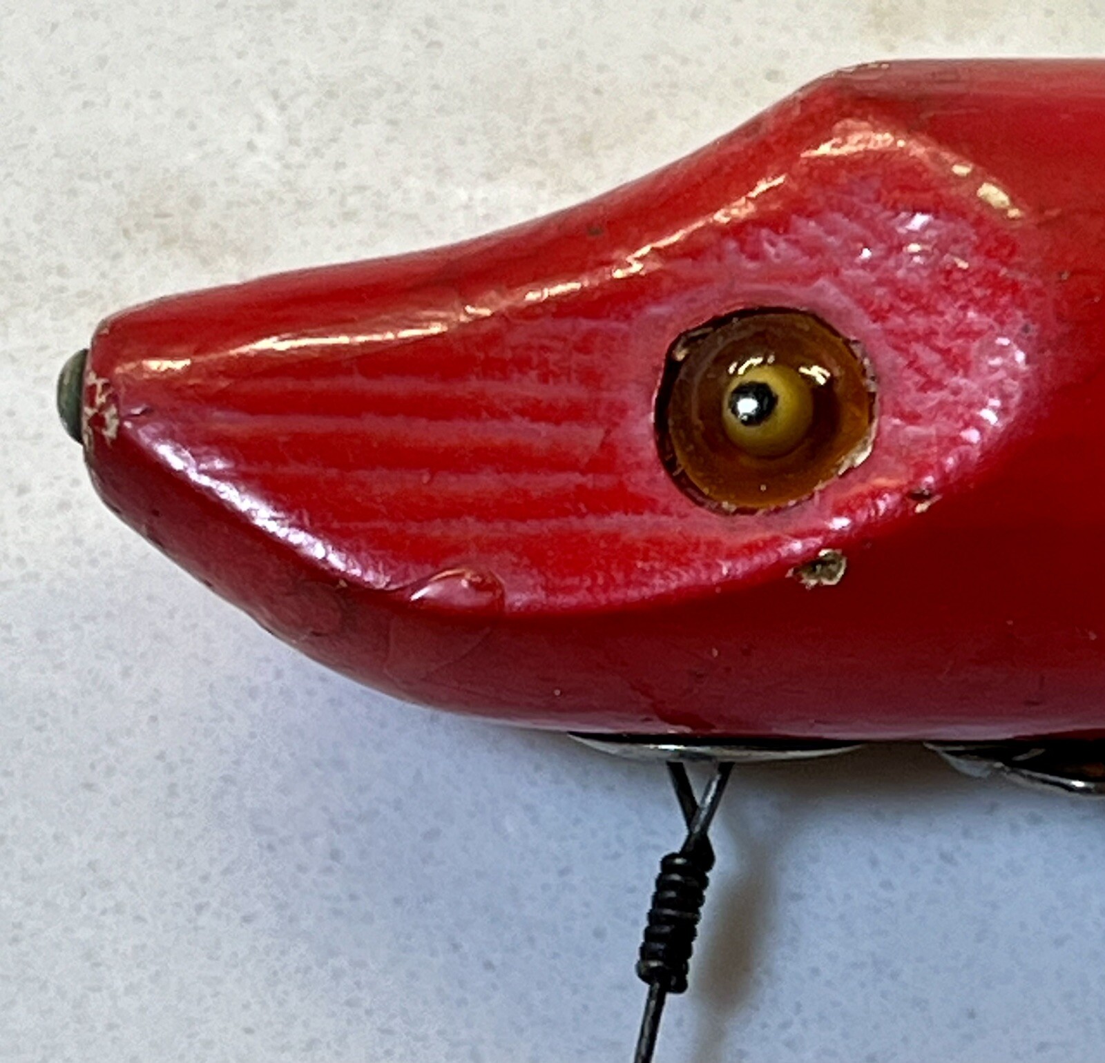 Vintage Heddon FLap Tail Minnow Antique Fishing Lure Glass Eyes