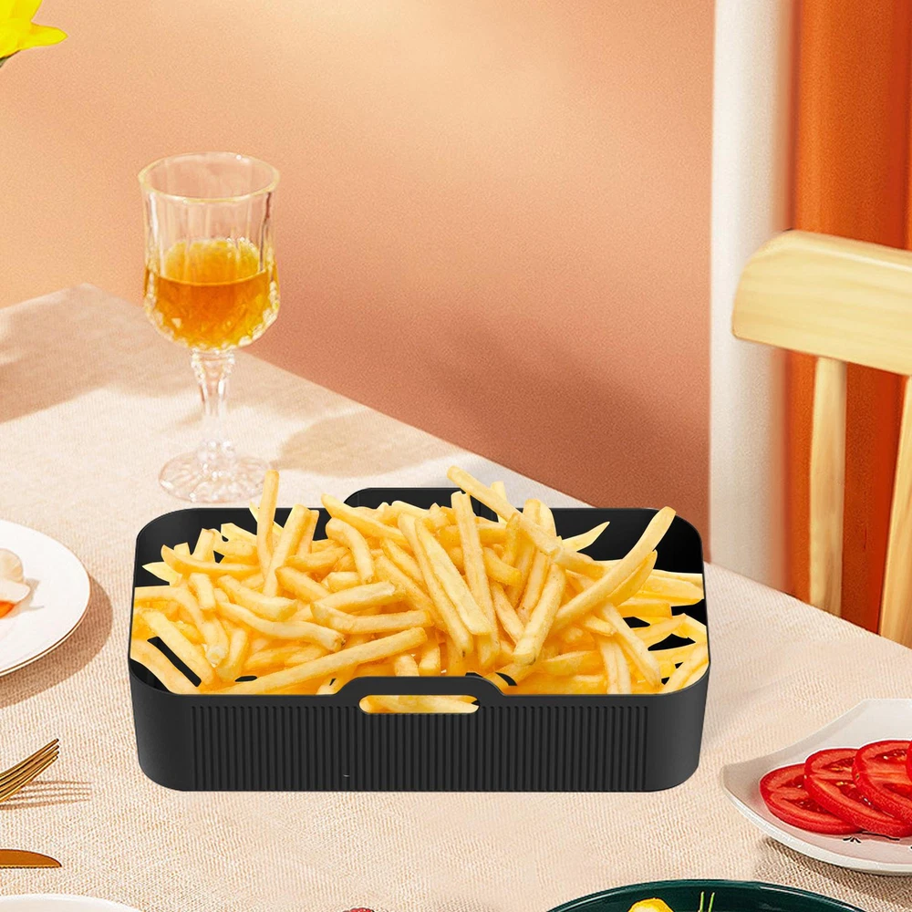 Air Fryer Silicone Pot Baking Basket Oven Non Stick Reusable Liner Rectangle