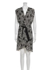 Silk Balenciaga wrapped dress, black and white