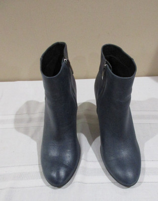 ECCO Chelsea Boots Zip Womens 40 US 9 Blue Leather 4'' Heel