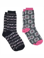 Women's 1 Mom  Best Mom Ever Novelty Crew Socks Mother's Day Gift Pack