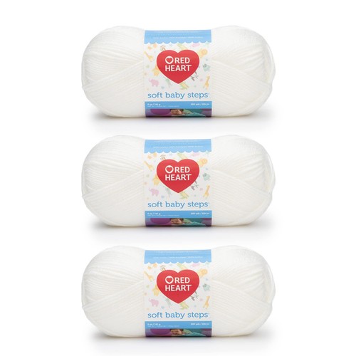 Soft Baby Steps White Yarn - 3 Pack of 141g/5oz - Acrylic - 4 Medium (Worsted...