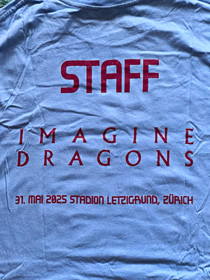 Imagine Dragons Staff T-Shirt Größe L Kurzarm hellblau/gelb  Gadget everything 