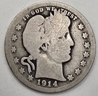 《Silver》1914-S USA BARBER QUARTER -- .1808 OZ of SILVER!!!