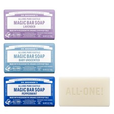 Dr. Bronner's Pure-Castile Magic Bar Soap- Made with 5 Ounce Pack of 3 