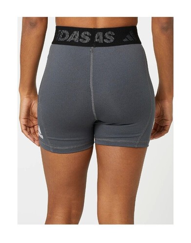 Adidas Medias Para Mujer Entrenamiento TechFit 3' Gris Pantalones Cortos L NUEVO $30 H64217 - Imagen 2 de 4