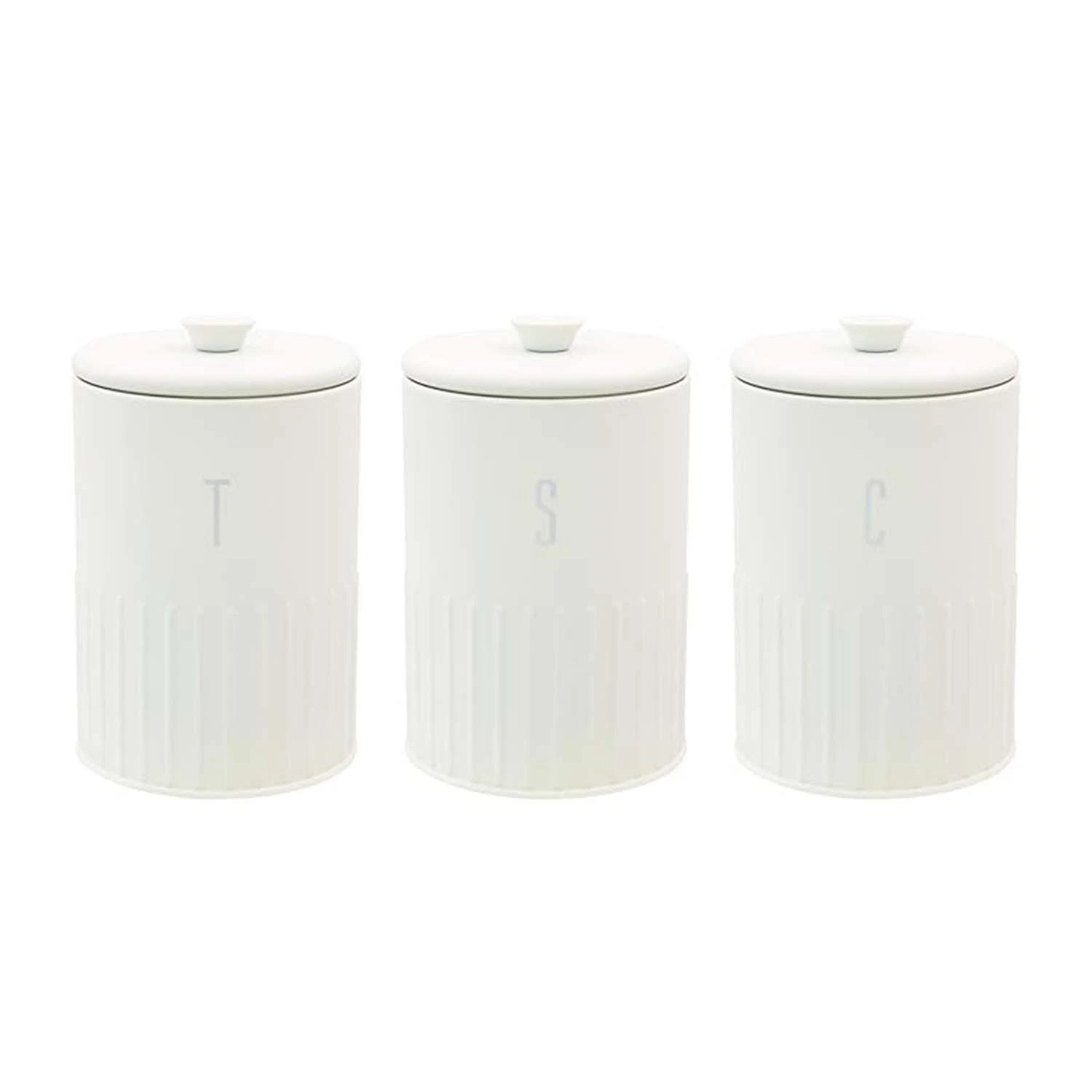 Canister Set Coffee Tea Sugar Ivory Ribbed Airtight 1.35L Containers Storage 3pc
Opens in a new wind