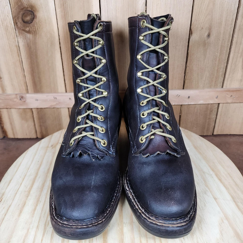 Bota Hathorn Mfg Packer Masculina Tamanho 6.5 A Couro Marrom Vibram Work EUA - Imagem 2 de 4