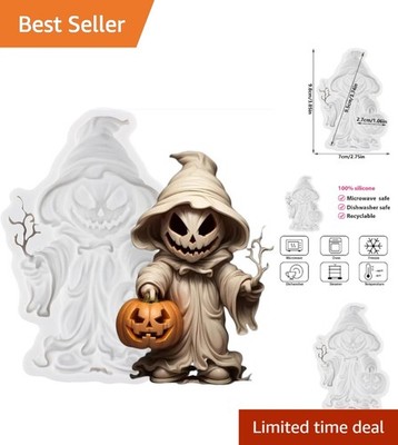 Versatile Halloween Fondant Molds: Pumpkin, Ghost & Witch Designs, 9.86'' x 6.69''