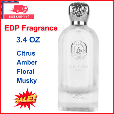 Maison Alhambra Delilah Blanc, Citrus, Amber, Floral, Musky, 3.4