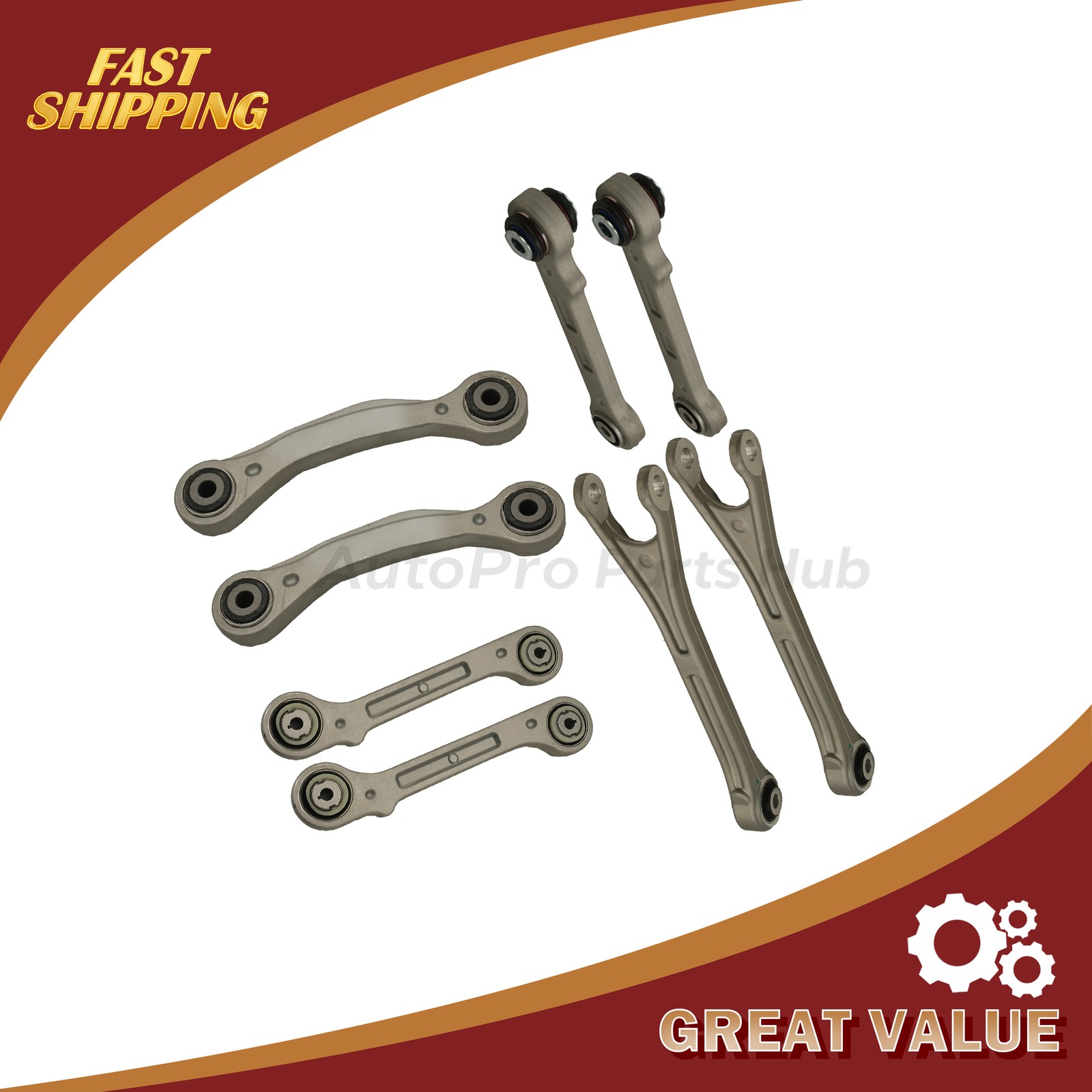 NEW 8PCS Fits 2017+ Maserati Levante Rear Suspension Control Arm Kit