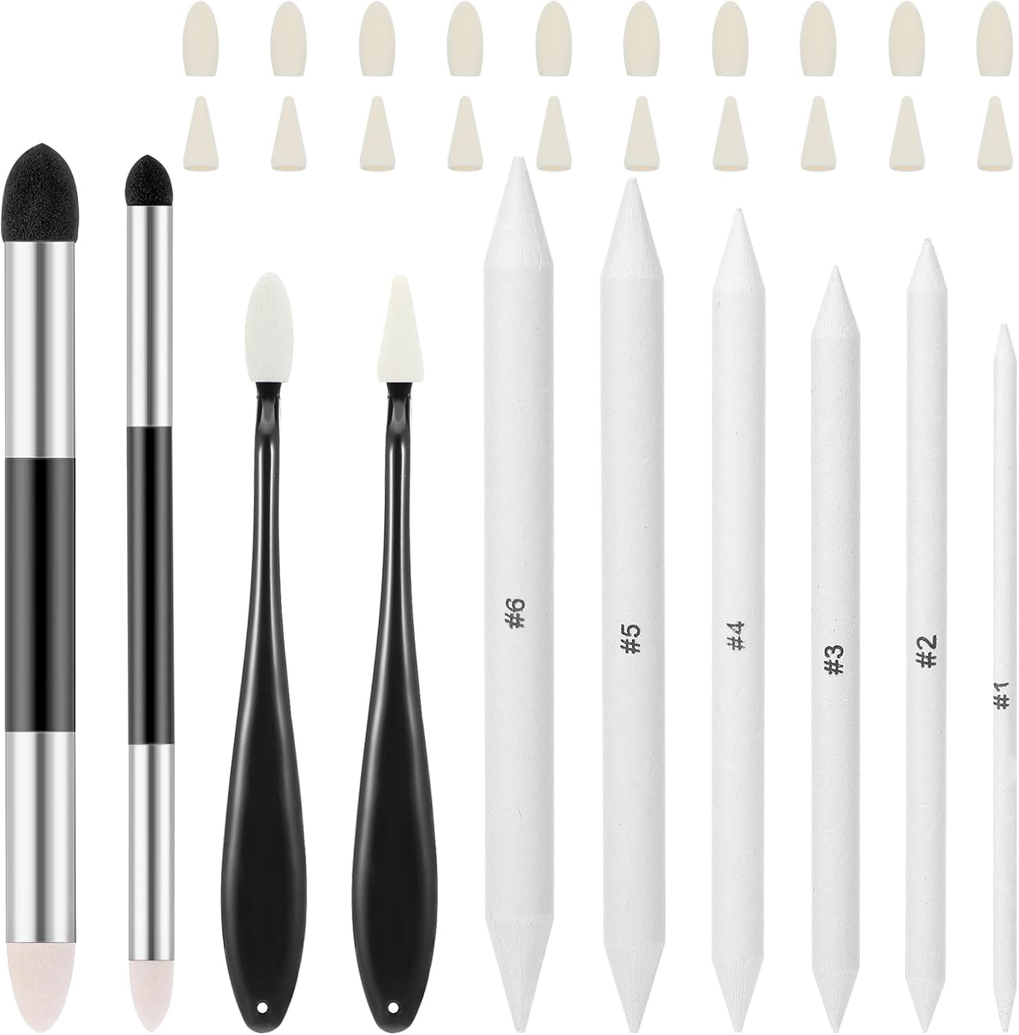 30Pcs Blending Stumps for Drawing Sketch Drawing Tools with 