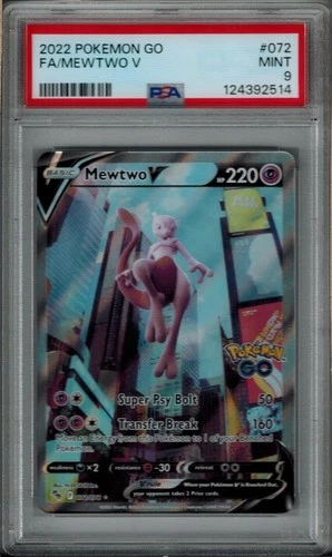 Pokemon PSA 9 Mewtwo V 072/075 Pokemon Go