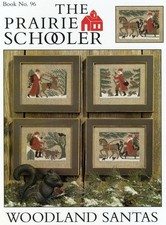 Woodland Santa Set 4 Kreuzstich Muster Weihnachten Weihnachtswald