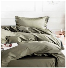 Solid Color Egyptian Cotton Duvet Cover Luxury Bedding Set High Thread Count ...