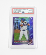 2022 Bowman Chrome Mega Box Purple Refractor Dustin Harris #BCP-119 /250 PSA 10