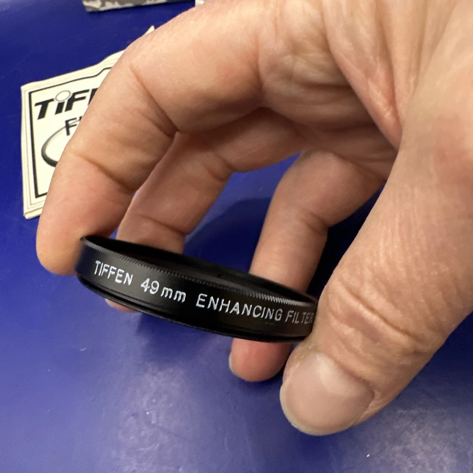 NOS Vintage Tiffen 49mm Enhancing Glass Filter 1 Enhancer Filters 49EF1 w/ Case - Image 2 of 4