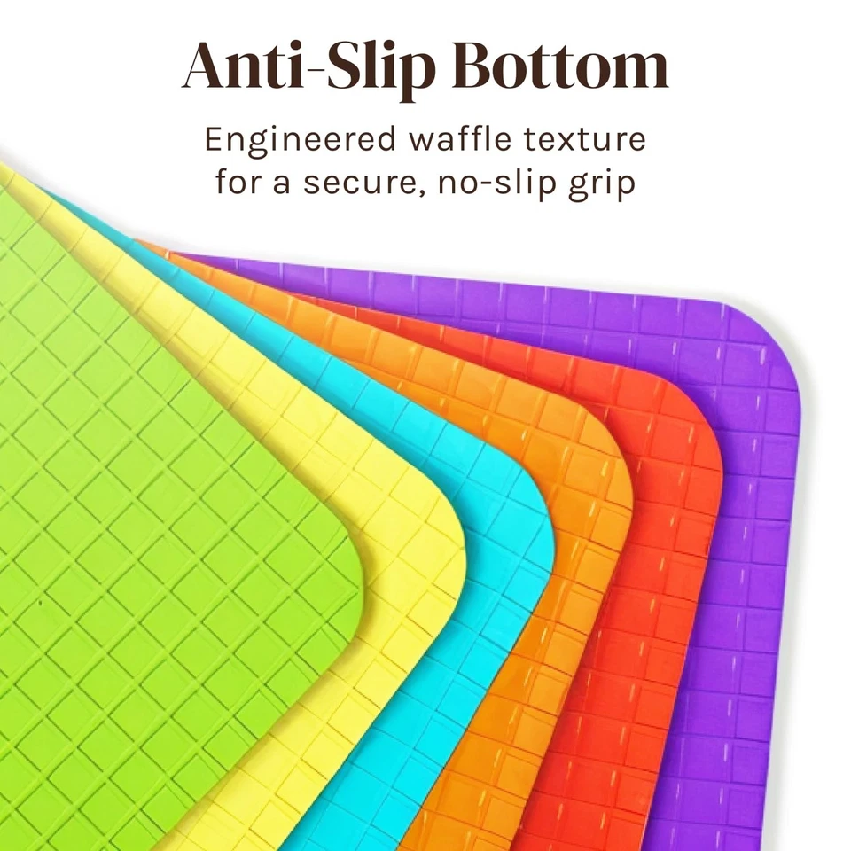 Первоклассные пластиковые коврики для резки, 6 шт. очень толстые и гибкие, нескользящая вафельная задняя часть - Изображение 4 из 4