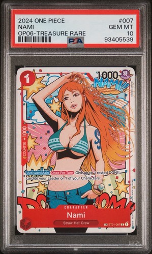 One Piece TCG Nami Treasure Rare PSA 10