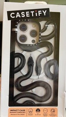 CASETiFY Impact Case w/ Magsafe for iPhone 15 Pro Black Kingsnake 