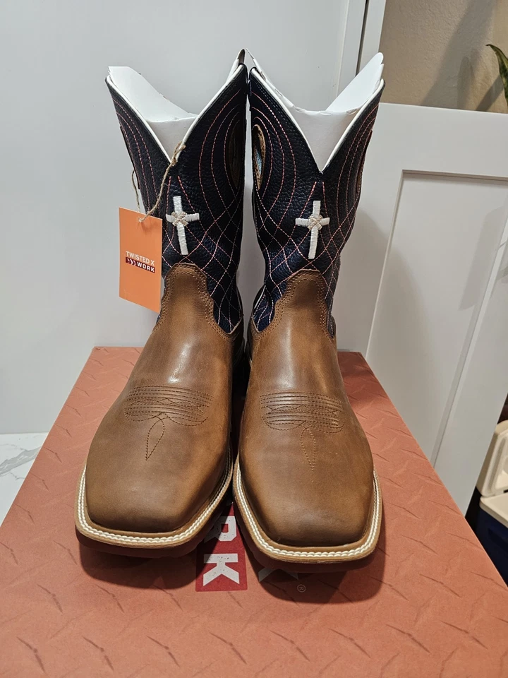 Twisted X Men's Waterproof CellStretch Western Work Boots - Soft Toe Size 14EE - Image 2 of 4