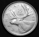 1963 25¢ silver VF coin in a paper flip