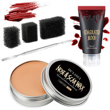 Scar Wax Makeup Kit with Fake Blood for Halloween SFX 6 Pieces Light Skin
